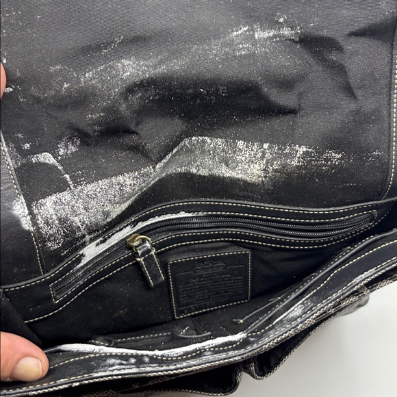 Coach Signature Black and Gray Messenger Bag - Picture 4 of 6